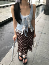 Cocoa Dot Vintage Midi Skirt