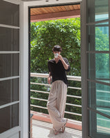 Bonnell Crinkle Stripe Wide Pants