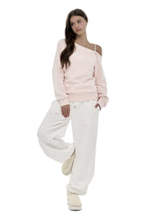 Kleen club one-shoulder sweatshirt, Pink