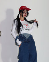 Red rope snapback ball cap