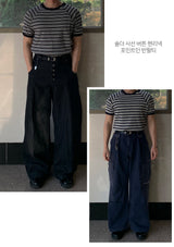 ダドール ワッフル ダイアゴナル ヘンリーネック ショートスリーブ Tシャツ