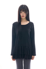 Ruffled string flare one-piece