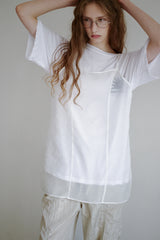 Sheer layered slip, White