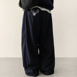 Angel Wing Star Pocket Embroidery Wide Banding Pants