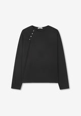 LOOR サイドヘンリーネッククロップロングスリーブ
