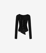 Jelly Button Asymmetric Ruched Top