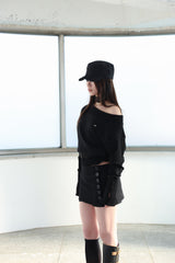 [ID] Classic Button Skort (Black)