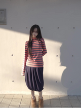 stripe mock-neck tee