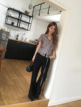 センタープレス ブーツカット パンツ