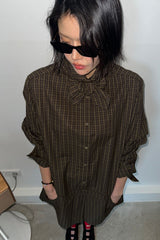 LOW LINE CHECK JUMPSUIT_BROWN