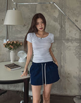 [U-BASIC] エブリデイUネックルーズTシャツ