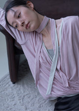 Lotus Drape Scarf Top (Bluish Pink)