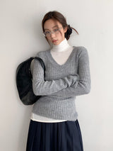 ラージVネックセーターニットTシャツ