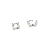Basic square ring earring(Silver)
