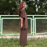 BROWN KNIT SHIRT