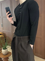 [MUSCLE FIT] Shoulder golgi henry neck sleeves(2color)