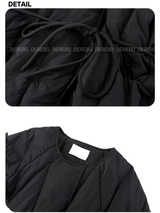 Neck warmer scarf layered half-down jacket