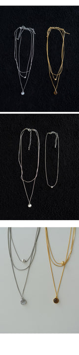 キャッツアイネックレスセット (SILVER, GOLD 2COLORS!)