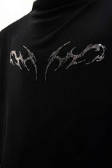 Mesh Fitted Metallic Print Tee