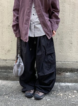[unisex] Nord Cargo Pocket Nylon Banding Wide Pants