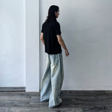 Washed Fade Wide Jeans