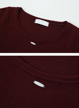 ベーシックUネックウォームペンダントTシャツ (5color)