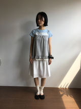 Marine button midi skirt (3color)