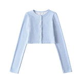 Basic Round Crop Knit Cardigan