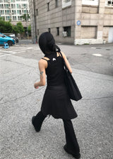ベルト付きアンバルストライプスカート