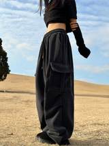 (LUXURIOUS VELVET💎/NOT CHEAP) TWO-PLEAT VELVET STRING CARGO ELASTIC PANTS