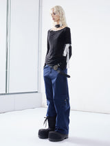 Emoha Angel Redemption 333 Asian Printed Tencel マイクロトランスパーレントロングスリーブTシャツ