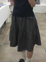  Bow Tiered Skirt (taupe)