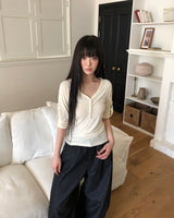 Adam V-Neck Roll-Up Long-Sleeve T-Shirt