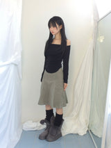 soft corduroy banding skirt
