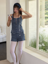STRIPE JERSEY SHORTS (BLUE)