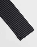 Henley Neck Long Sleeve Stripe Charcoal