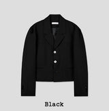 Ellier Three-Button Cropped Blazer