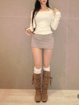 Soyou Low-Rise Eyelet Skirt
