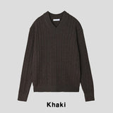 Cordrick V-neck cable knit