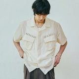 ripstop off duty fatigue shirt ivory