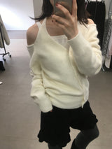 Whistle Angora Halter Neck Cardigan (3color)
