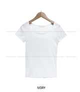 [U-BASIC] スリミングベーシックスクエアネック半袖Tシャツ