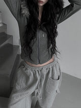 slim fur hood zip-up (fleece-lined / 3color)
