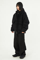 Cloud flap wool hooded jumper