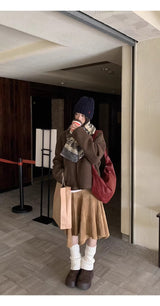 Snow reversible muffler fleece zip-up