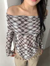 ARGYLE OFF SHOULDER LONG SLEEVE (2C)