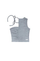 BEBE UNBALANCE SLEEVELESS TOP / GRAY