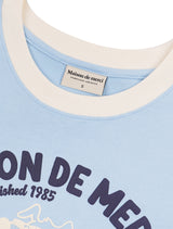 UNISEX オーバーフィットパピーサーフィンリンガーショートスリーブT　ライトブルー (FCE2TS401M)