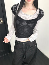 alyssa レースフリルトップ(3 color)