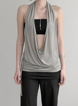 Desert Cowl Neck Hooded Drape Top